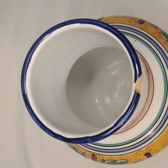 Vintage Italian Pottery Grazia Deruta Italy Vase Floral - Picture 4 of 5